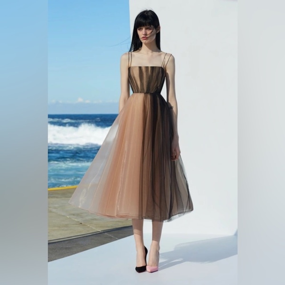 NEW Alex Perry Lovell Tulle Midi Dress UK 6